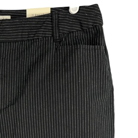 St. Johns Bay Women's Stretch Black Pinstripe Dress Pants Sz 12 Straight Leg NWT - Picture 5 of 11
